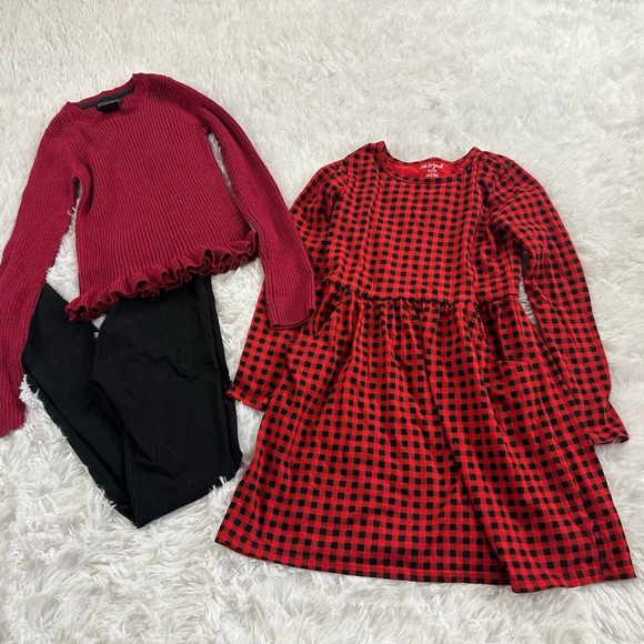 Girls bundle leggings sweaters tops pjs sz 7 - Picture 6 of 7